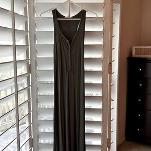 Splendid ribbed maxi dress  olive green